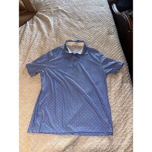 Rorie Whelan Golf Tour Men's POLO SHIRT XL  Blue  Polka Dots Extra Large EUC